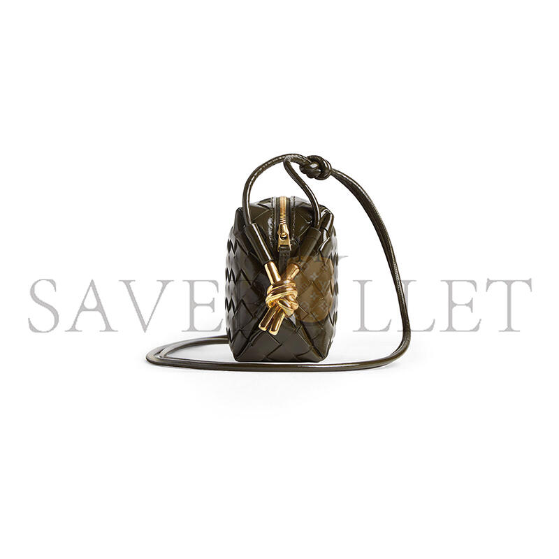 BOTTEGA VENETA MINI LOOP INTRECCIATO LEATHER CAMERA BAG 736125 (17*10*6cm)